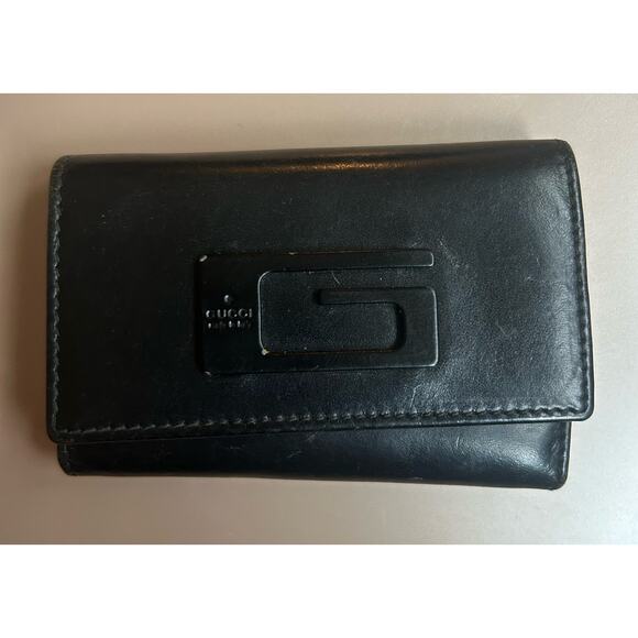 Gucci Black Patent Leather 6 Key Holder Keychain Pouch - Picture 1 of 13